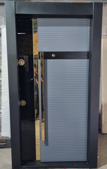 درب ضد سرقت ورتی گلس طوسی مدل Z118